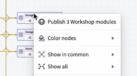 선택 Workshop을 일괄 게시하는 메뉴