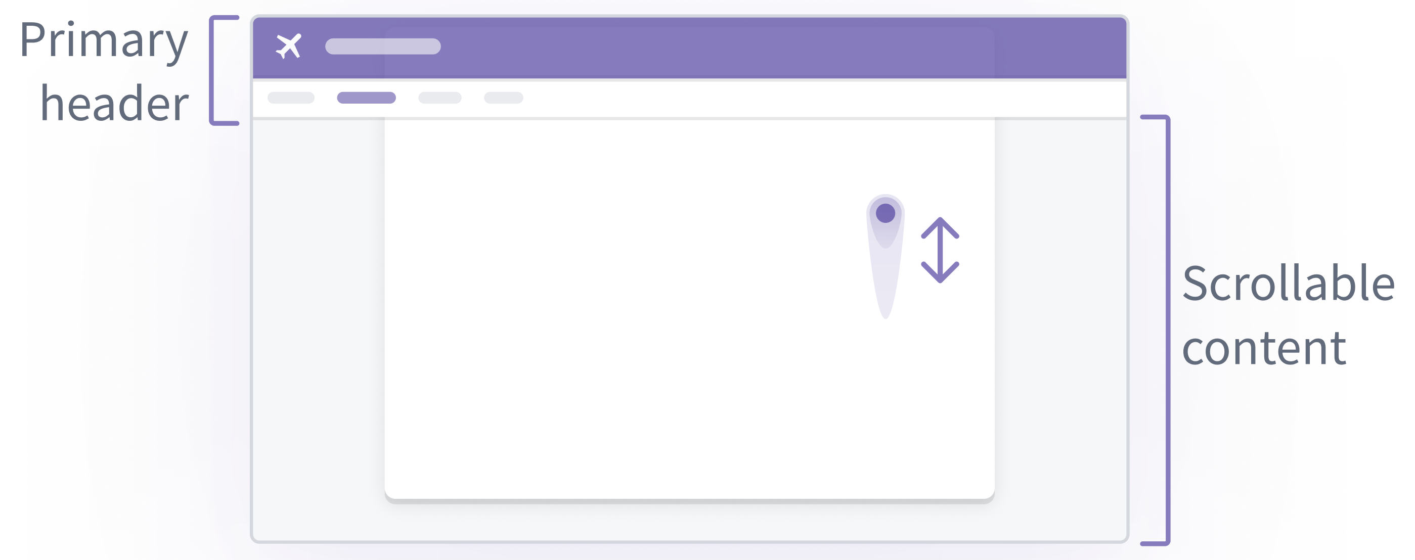 고정된 기본 header 아래에서 콘텐츠만 스크롤하는 배치