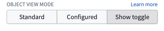 Standard와 Configured 표현을 지정하는 모드 설정