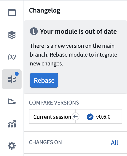 main의 새 변경을 알리고 Rebase를 제공하는 Changelog